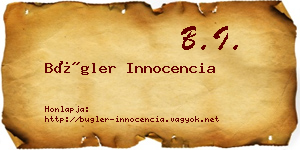 Bügler Innocencia névjegykártya
